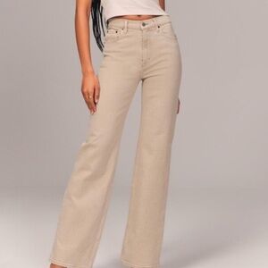 Abercrombie & Fitch Beige Flare Jeans